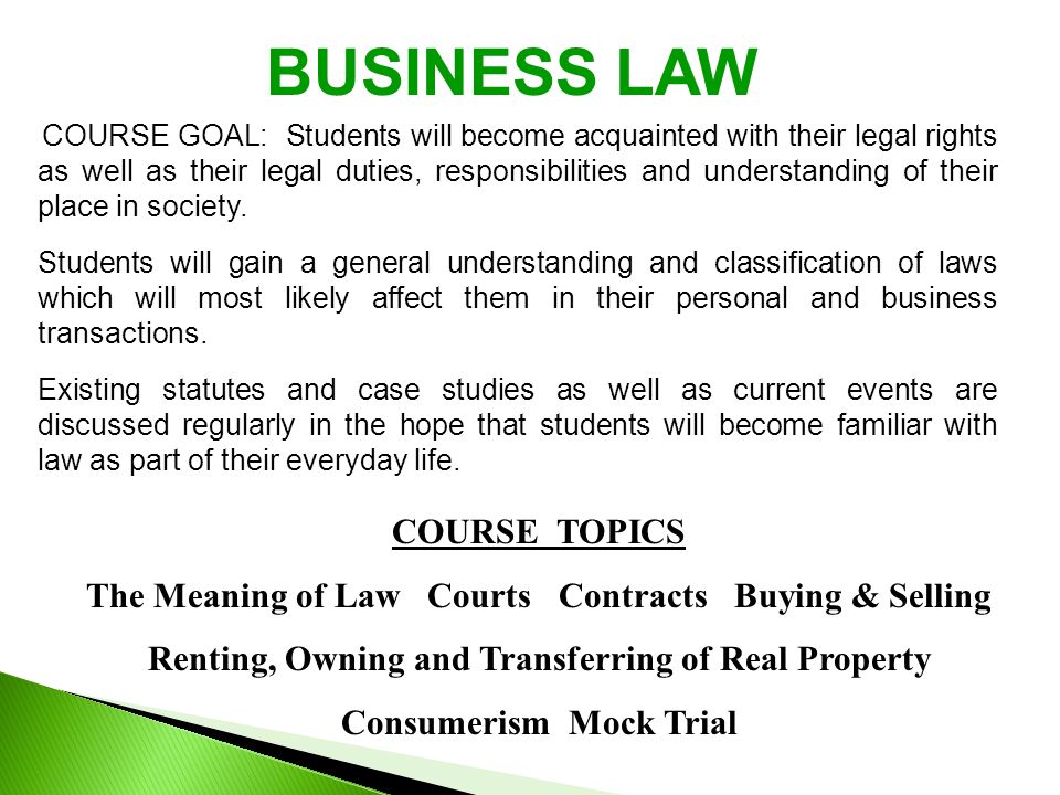 Business law cases study